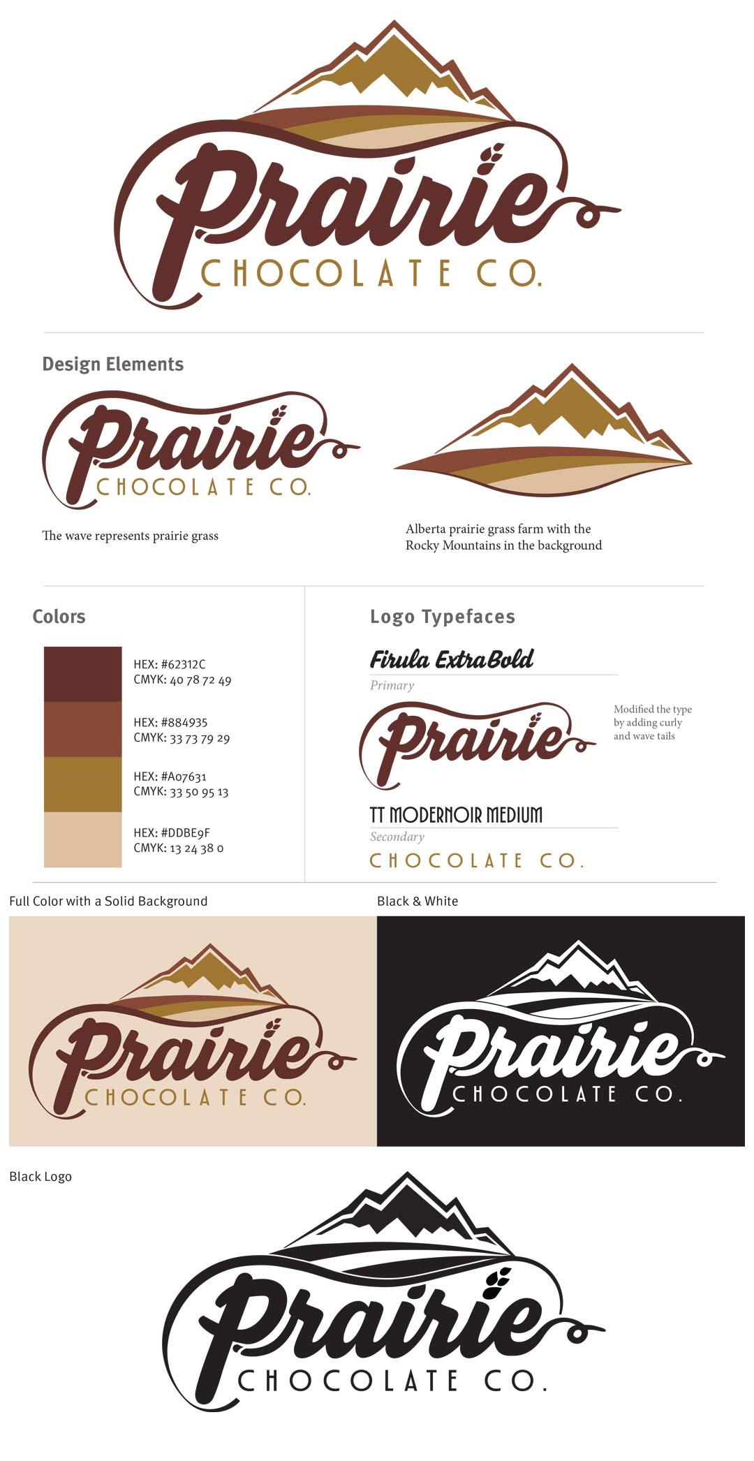Prairie Chocolate Co. branding and packaging
